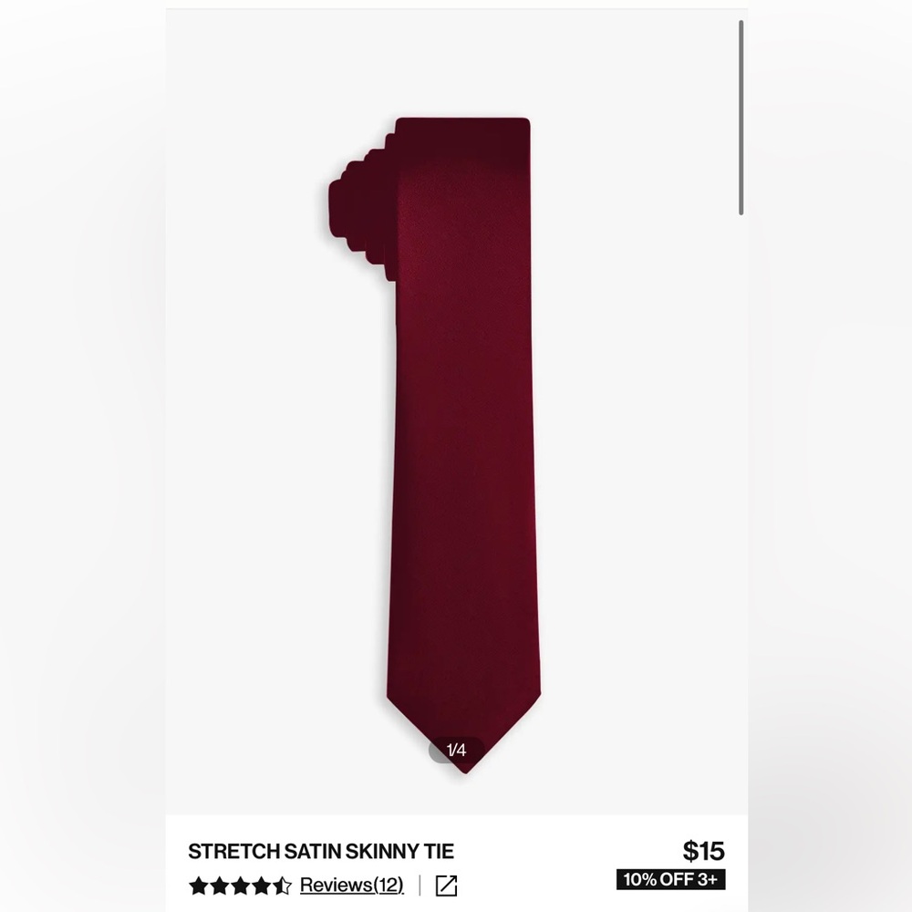 Azazie Deep Red Tie - Picture 3 of 3
